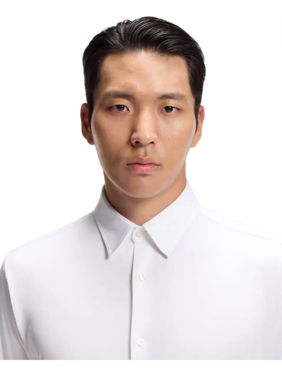 Сорочка с длинным рукавом Structured Performance-Stretch Slim-Fit Hugo Boss — изображение 5 из 5, белый