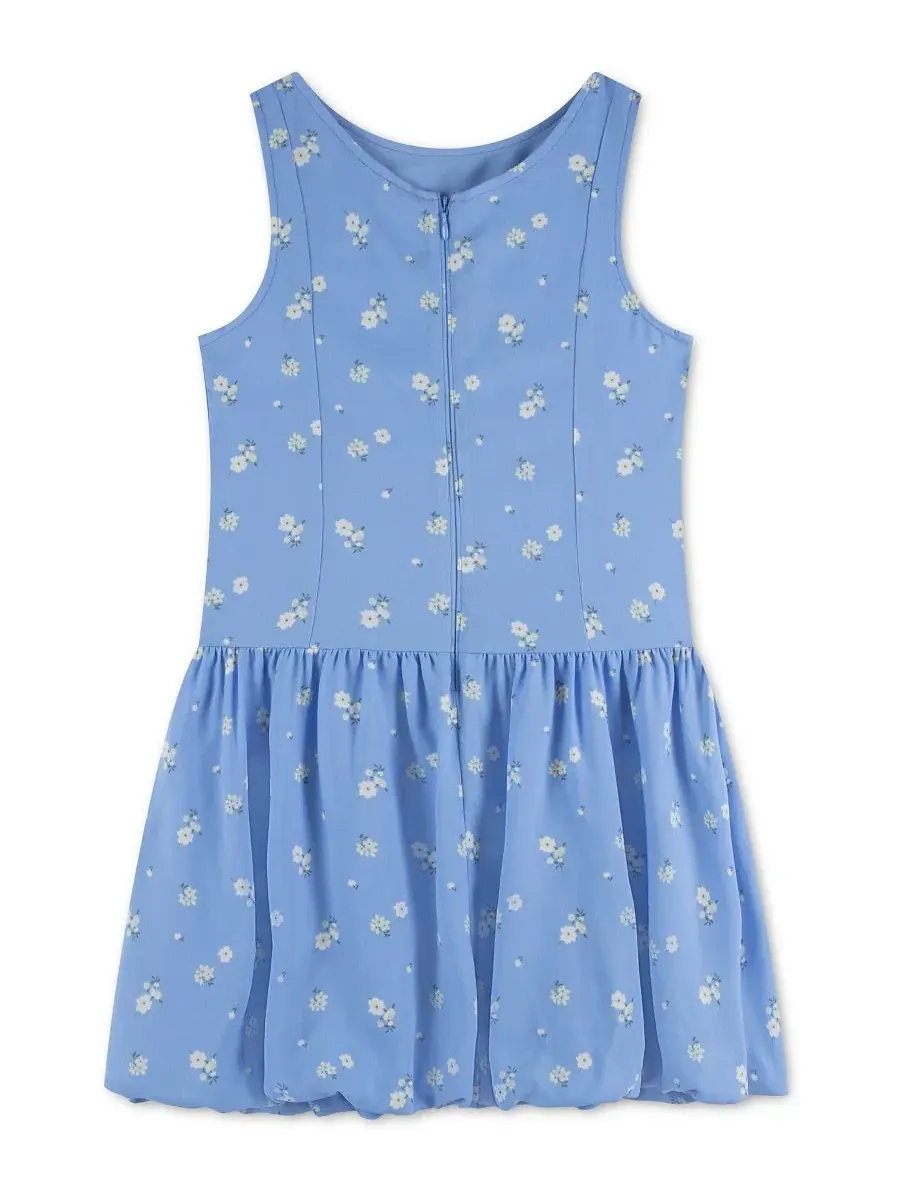 Платье без рукавов с рюшами Abercrombie Kids — изображение 2 из 3, синий