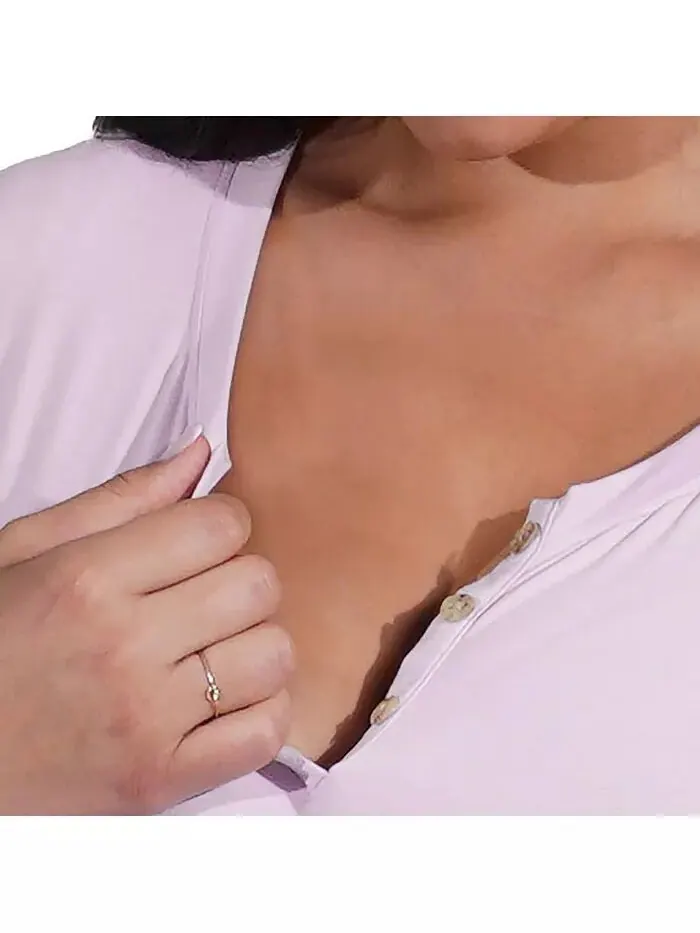 Топ и брюки для беременных Laina / Пижамный комплект для кормления Everly Grey — изображение 2 из 6, фиолетовый