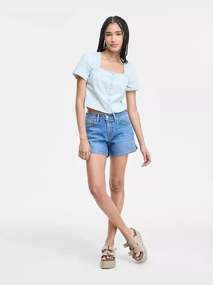 Женские джинсовые шорты Mid-Rise A-Line с завышенной талией Levi's — изображение 1 из 1, серый