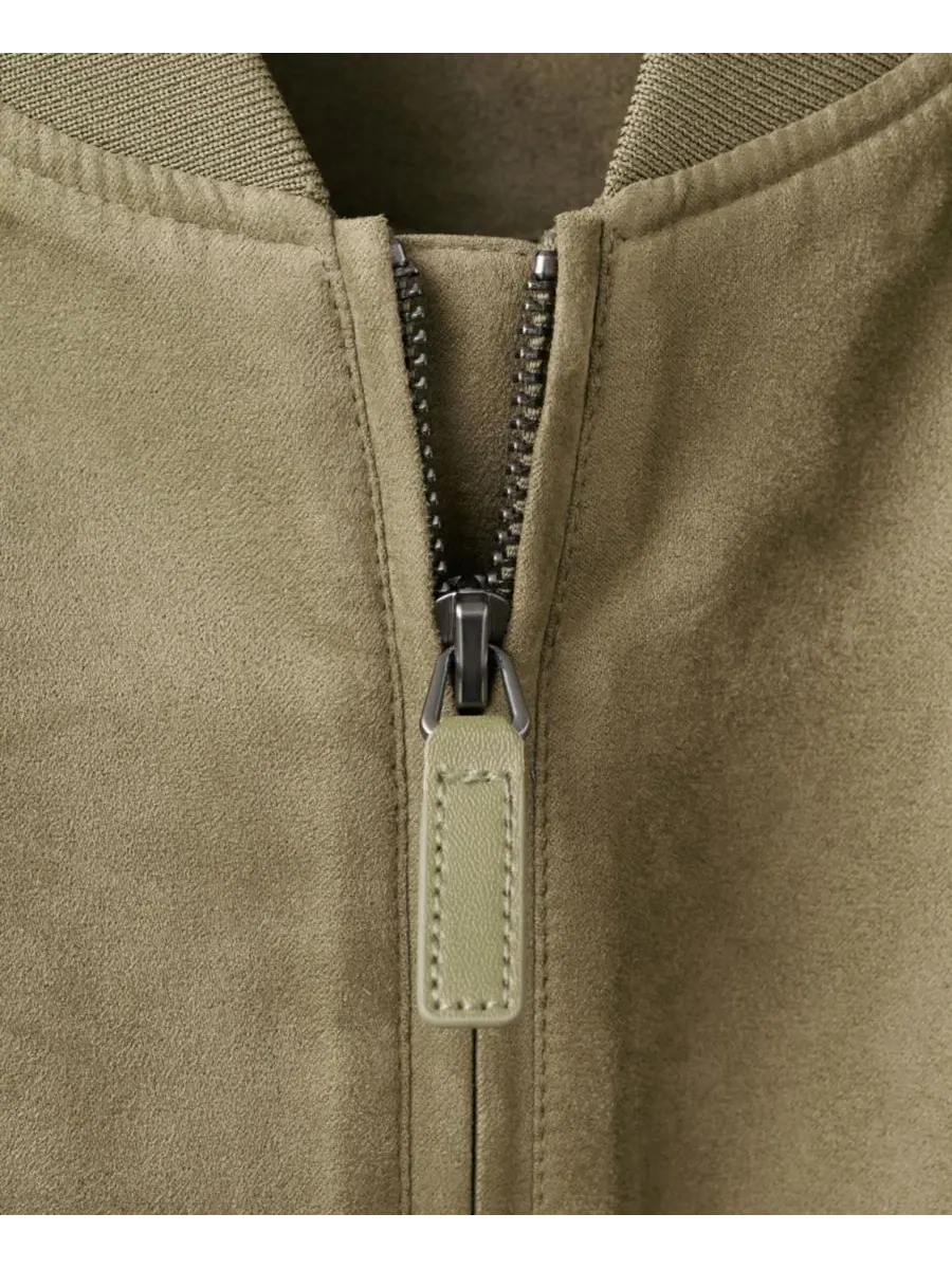 Куртка-бомбер из полиэстера с эффектом замши, slim fit, Mango — изображение 3 из 7, хаки