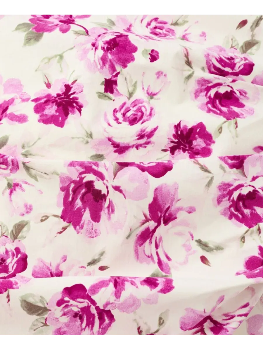 Платье мини с боковой драпировкой Floral Ruched Midi MANGO — изображение 6 из 7, экру