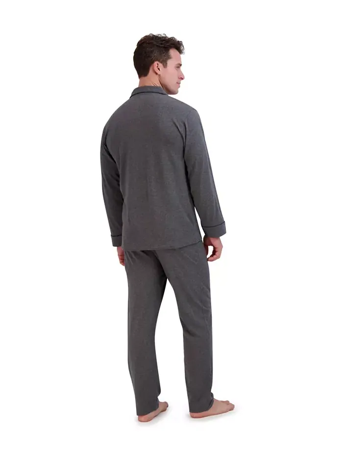 Мужская пижама из хлопка и модала, 2 предмета Hanes — изображение 2 из 4, серый