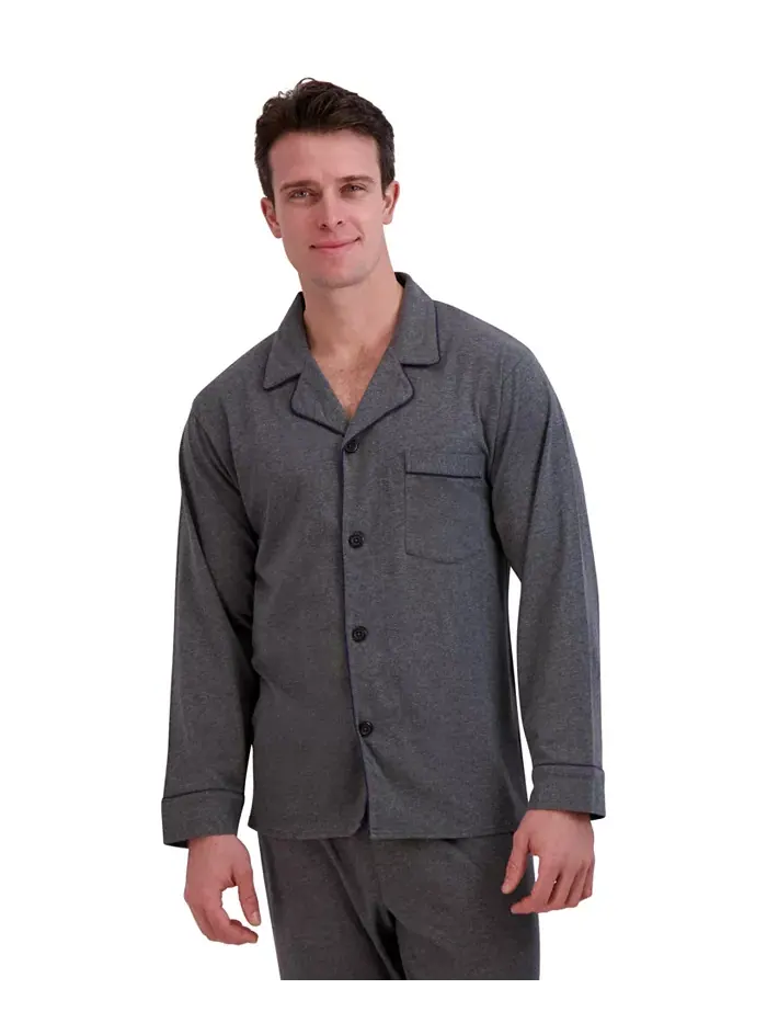 Мужская пижама из хлопка и модала, 2 предмета Hanes — изображение 3 из 4, серый
