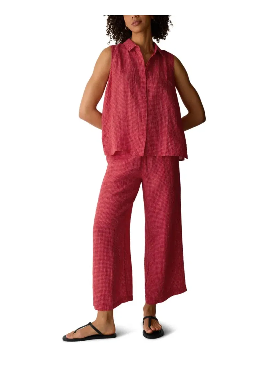 Женская безрукавная рубашка с воротником Eileen Fisher — изображение 2 из 4, гренадин