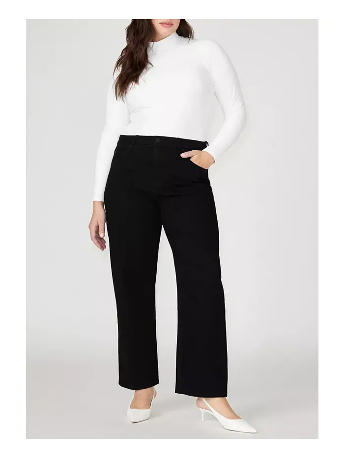 Джинсы прямого покроя Naomi Comfort Stretch размера Plus Size ELOQUII — изображение 3 из 3, черный