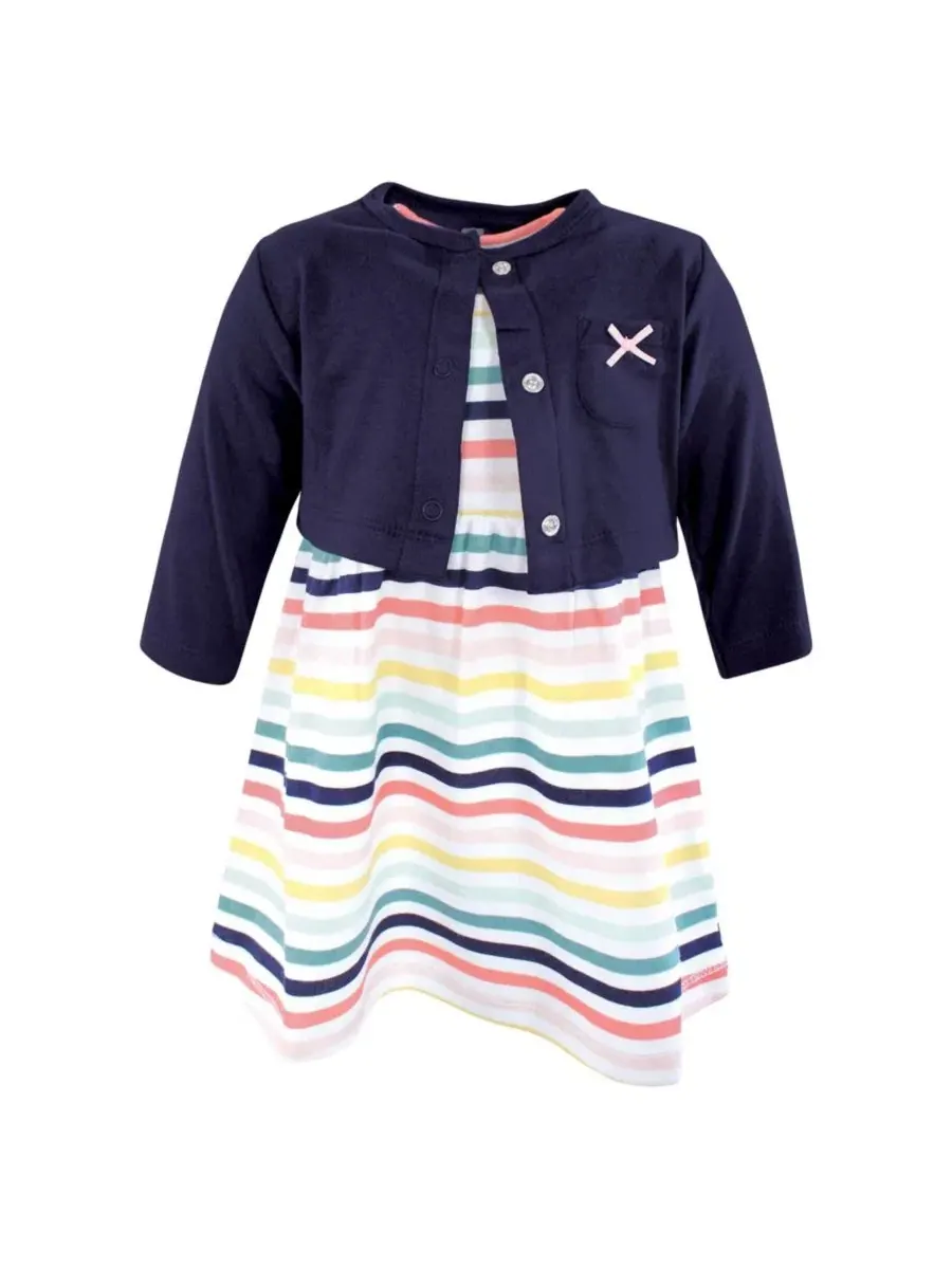 Комплект из платья и кардигана Hudson Baby Sunset Stripe