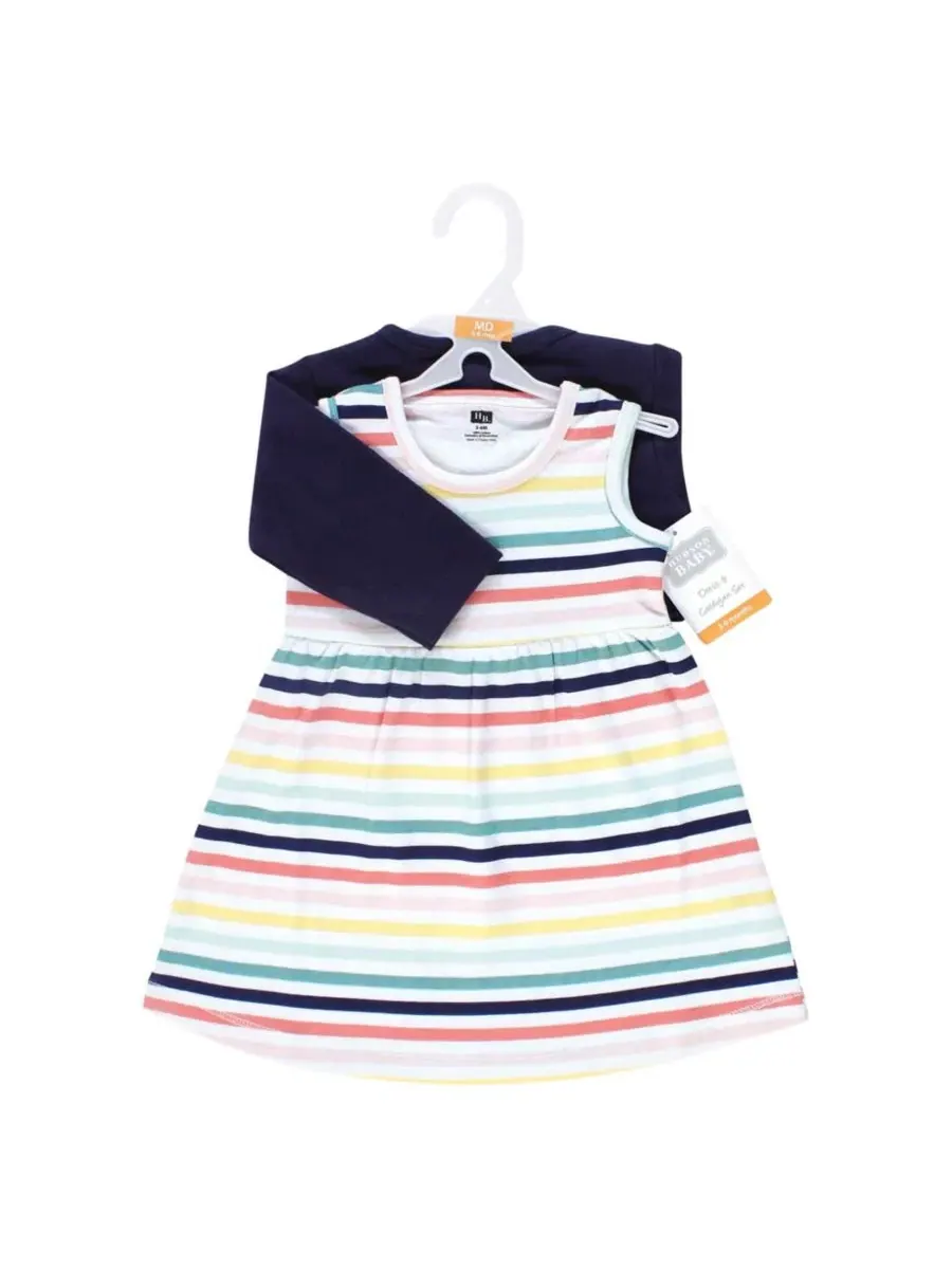 Комплект из платья и кардигана Hudson Baby Sunset Stripe — изображение 2 из 5, серый