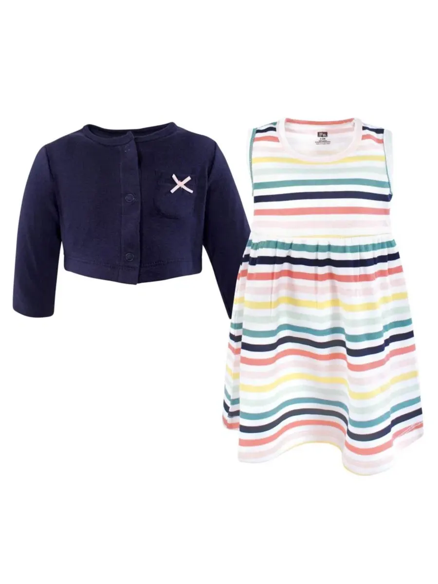 Комплект из платья и кардигана Hudson Baby Sunset Stripe — изображение 4 из 5, серый