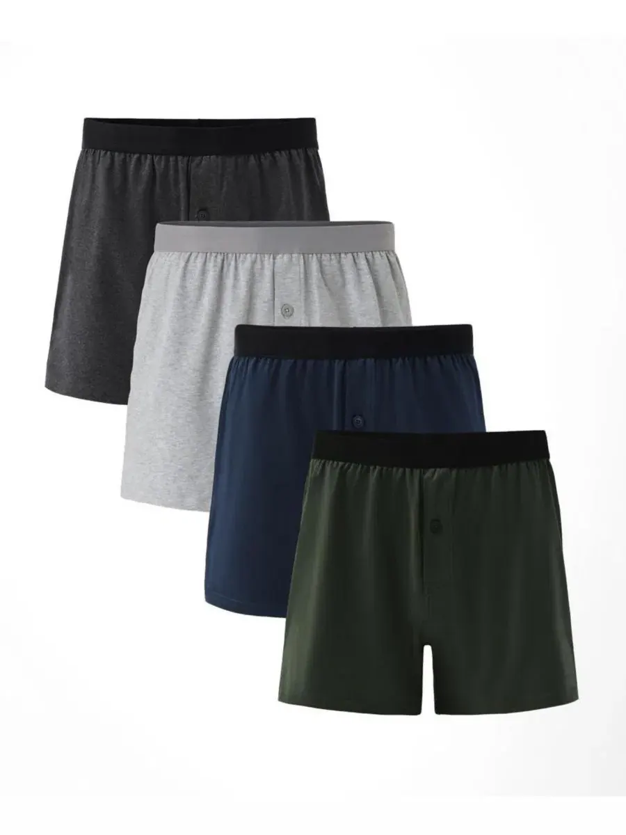 Комплект боксеров из органического хлопка, 4 шт, Everyday Knit Boxer Pact, Everyday Solid Bundle