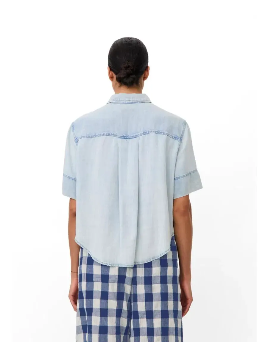 Рубашка с коротким рукавом Mairenova Denim Masai Copenhagen — изображение 3 из 6, светлый джинсовый синий