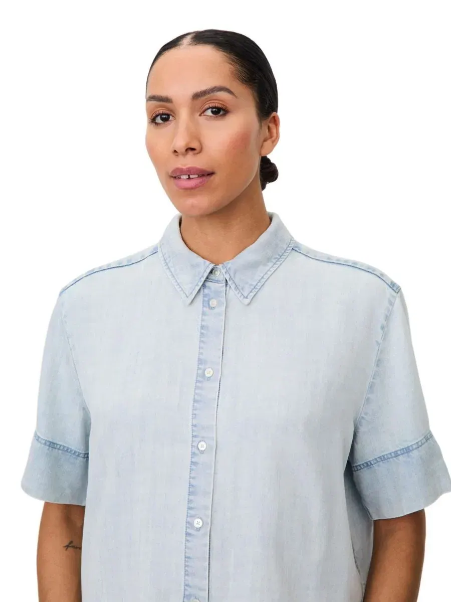 Рубашка с коротким рукавом Mairenova Denim Masai Copenhagen — изображение 4 из 6, светлый джинсовый синий