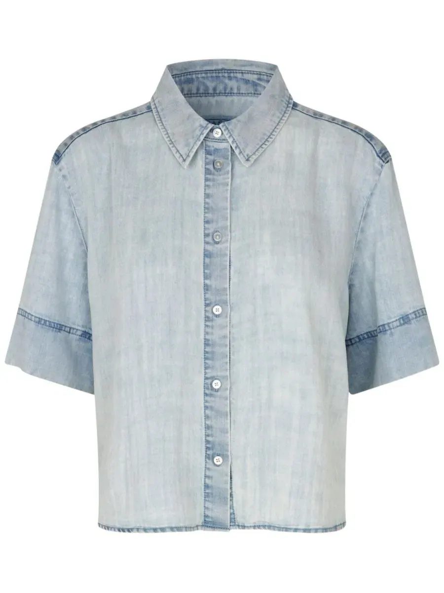 Рубашка с коротким рукавом Mairenova Denim Masai Copenhagen — изображение 6 из 6, светлый джинсовый синий