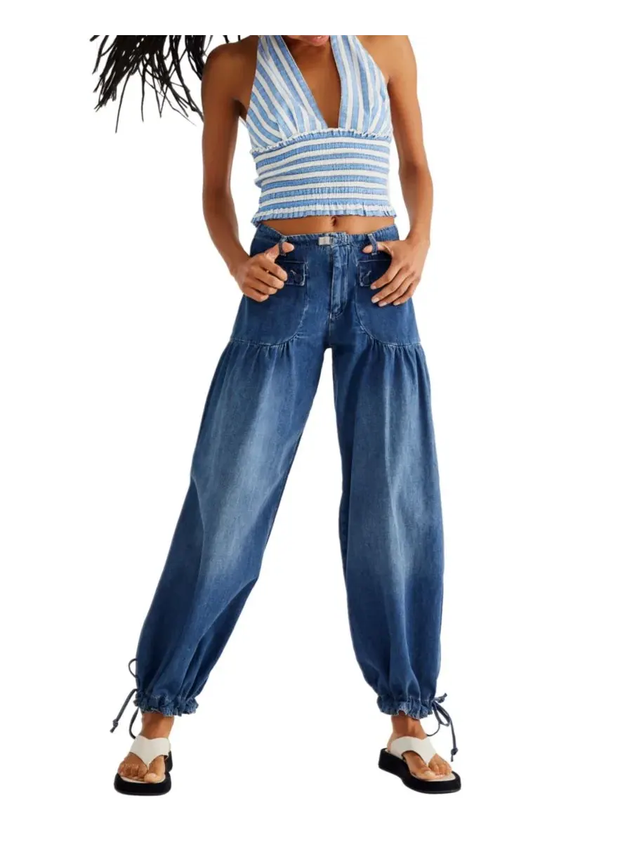 Комплект из топа без рукавов и джинсов-баллон Mid-Rise Balloon Jeans Free People — изображение 1 из 7, юно