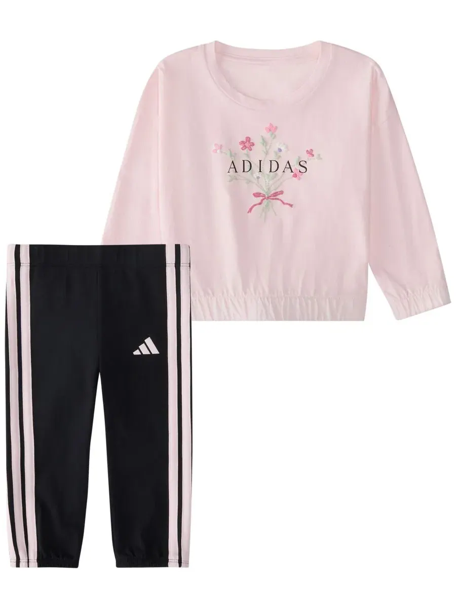 Комплект из лонгслива и брюк с принтом adidas