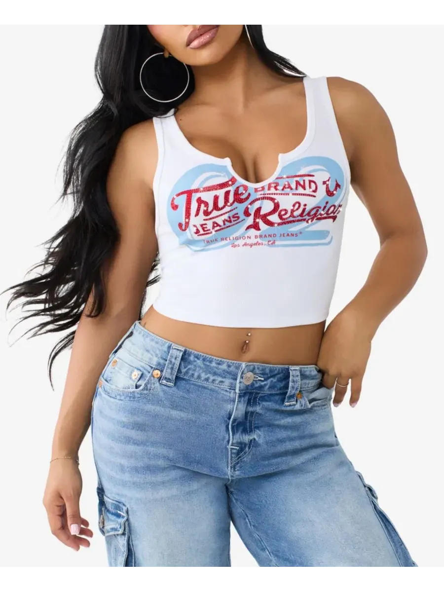 Топ с вырезом каре и ребристой текстурой True Religion