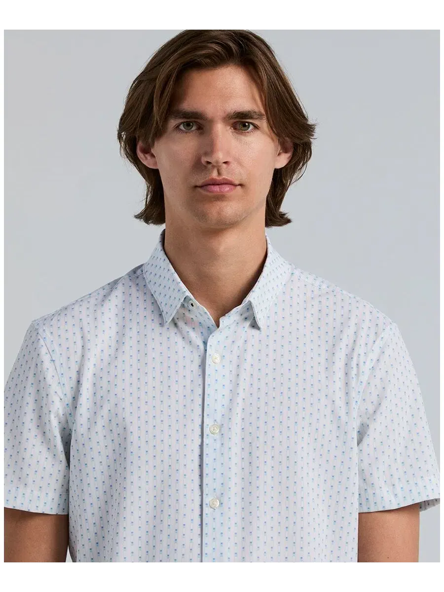 Мужская рубашка с квадратным принтом Perry Ellis — изображение 4 из 5, синий