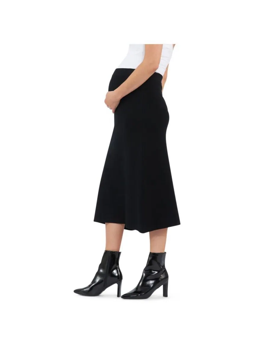 Вязаная юбка А-силуэта для беременных Ripe Maternity — изображение 2 из 3, черный