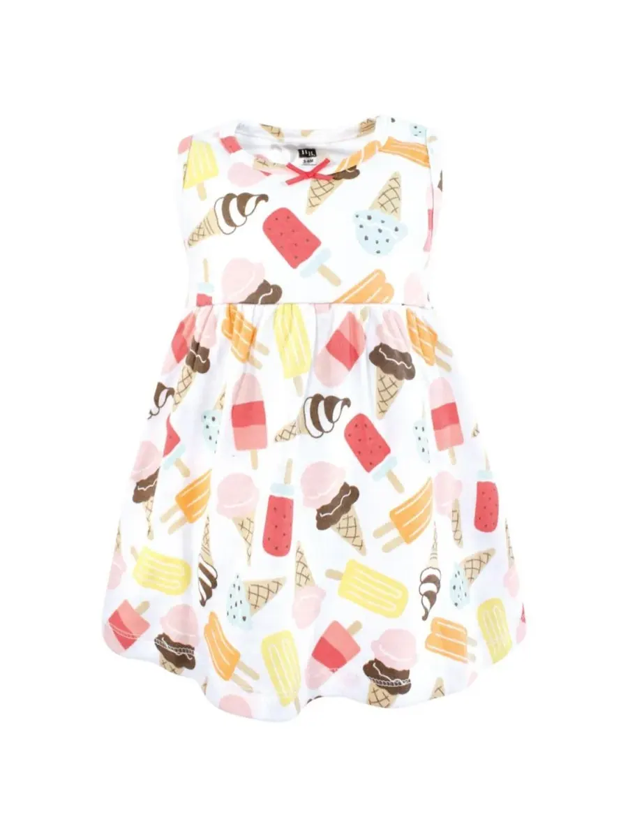Удобный хлопковый комплект из платья и подходящего кардигана Hudson Baby — изображение 4 из 5, кремовый