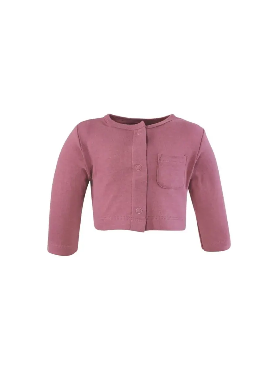 Удобный хлопковый комплект из платья и подходящего кардигана Hudson Baby, Plum Wildflower — изображение 5 из 5