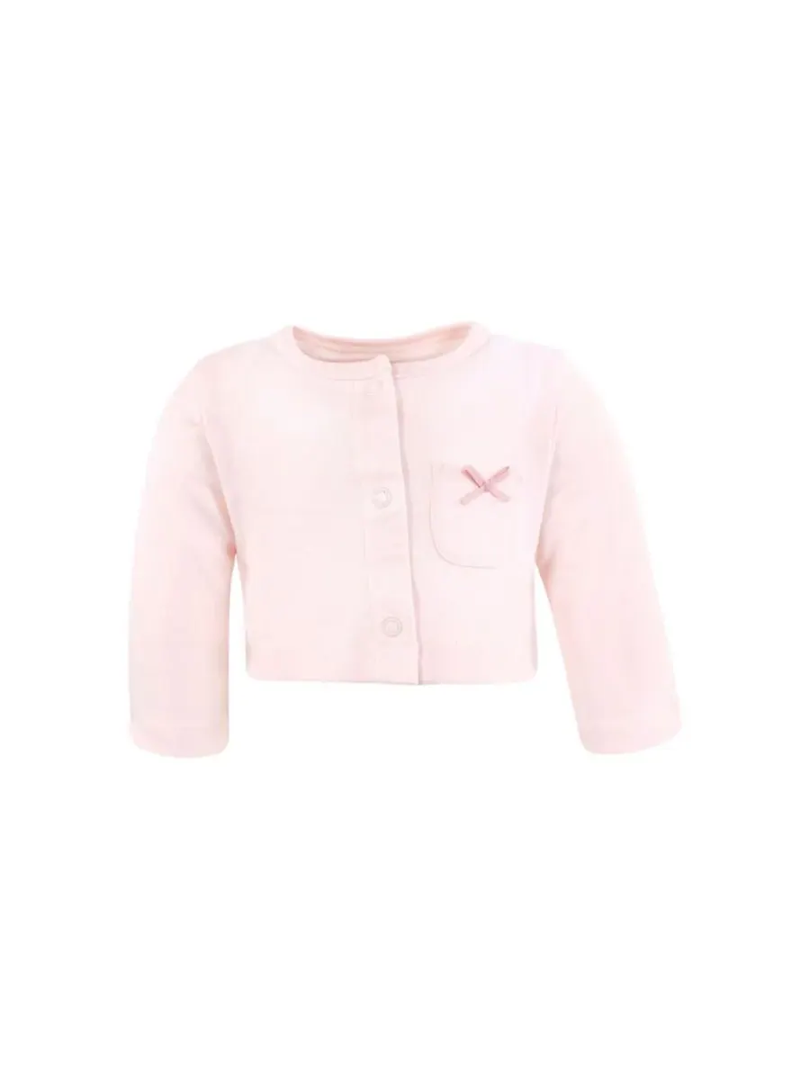 Удобный хлопковый комплект из платья и подходящего кардигана Hudson Baby — изображение 5 из 5, розовый