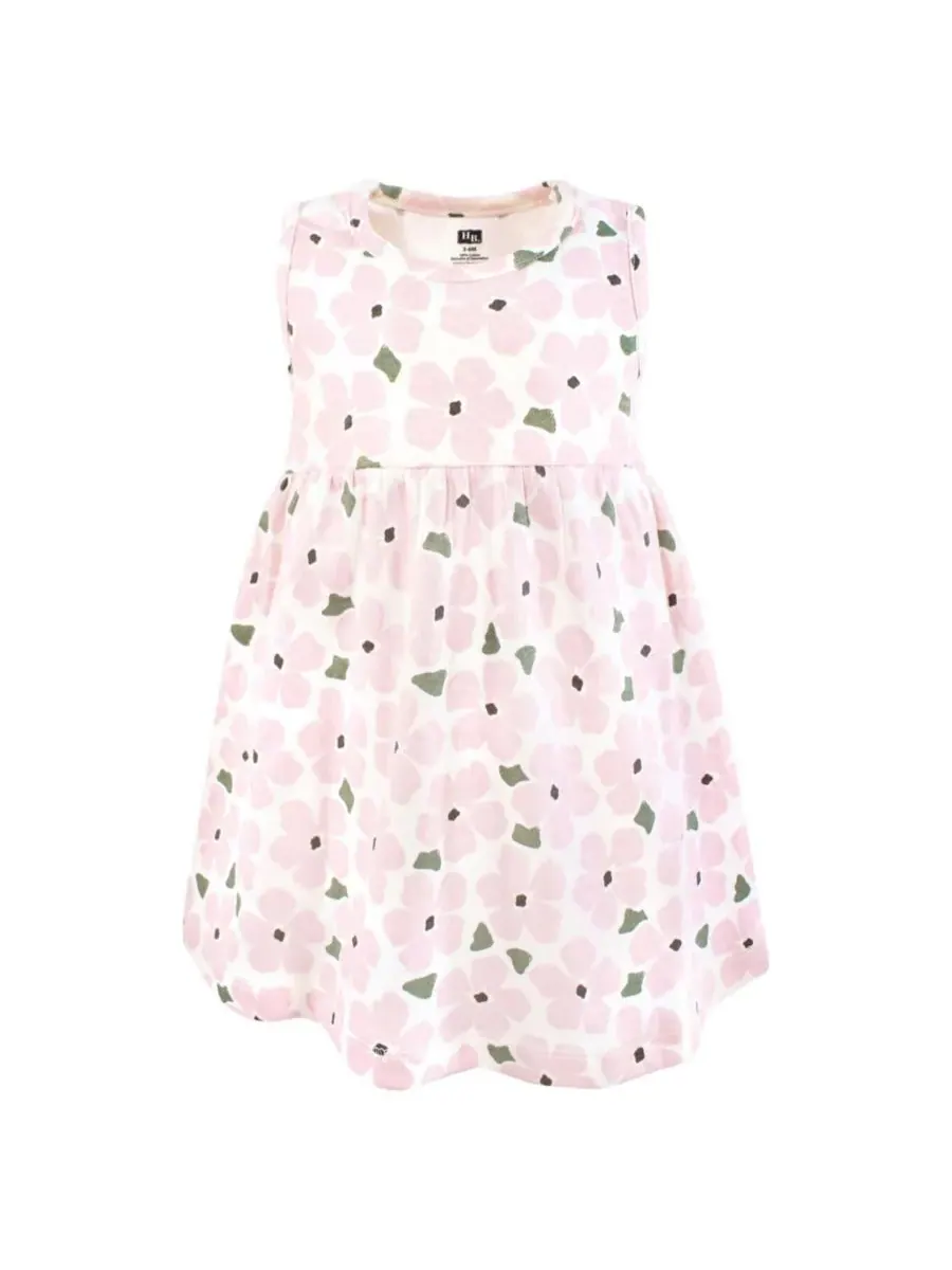 Удобный хлопковый комплект из платья и подходящего кардигана Hudson Baby — изображение 4 из 5, розовый