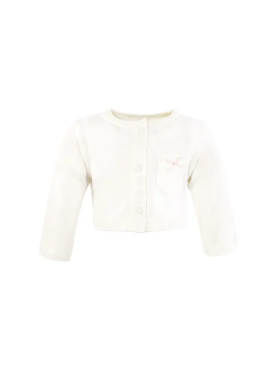 Удобный хлопковый комплект из платья и подходящего кардигана Hudson Baby — изображение 5 из 5, розовый