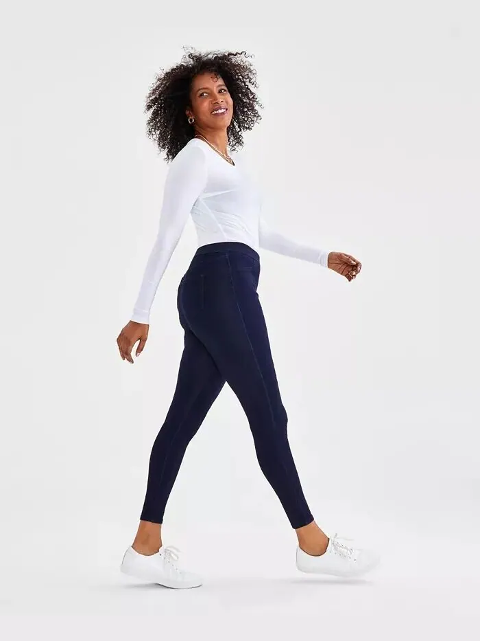 Джеггинсы Petite Mid Rise Push On Style & Co — изображение 3 из 4, выцветший