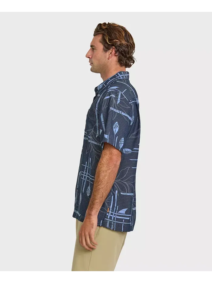 Мужская рубашка Quiksilver Paddle Out с коротким рукавом Quiksilver Waterman — изображение 3 из 5, темно-синий