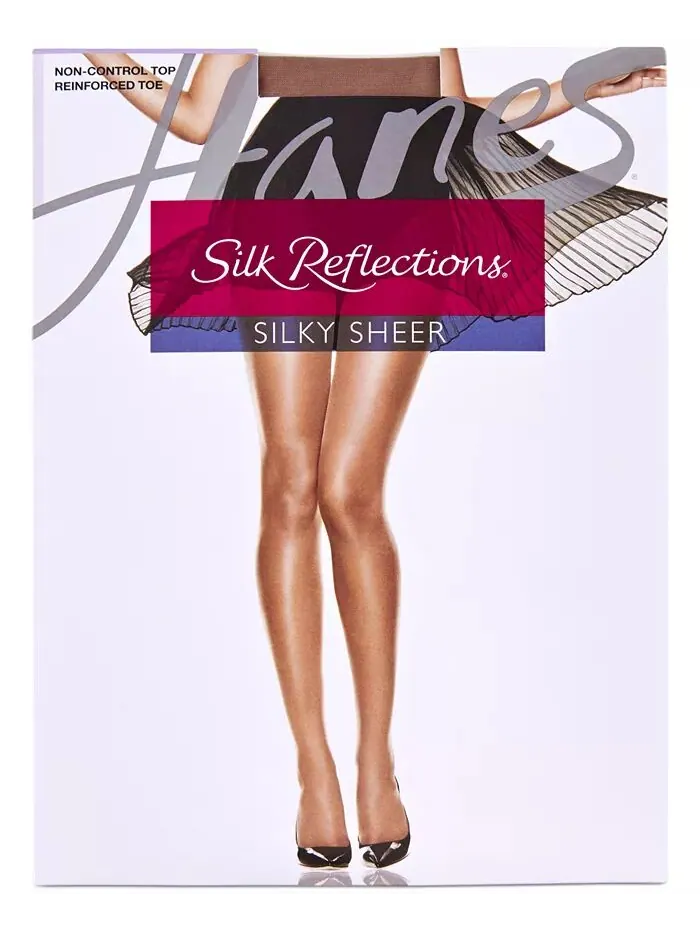 Шелковистые прозрачные колготки Hanes Silk Reflections с укрепленным носком ALLSTAR PRODUCTS GROUP — изображение 2 из 2