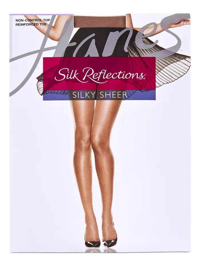Шелковистые прозрачные колготки Hanes Silk Reflections с укрепленным носком ALLSTAR PRODUCTS GROUP — изображение 2 из 3