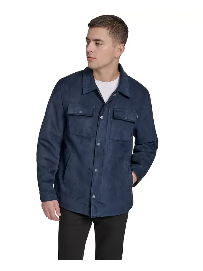 Мужская куртка-рубашка из микро-замши Dockers — изображение 1 из 4, синий