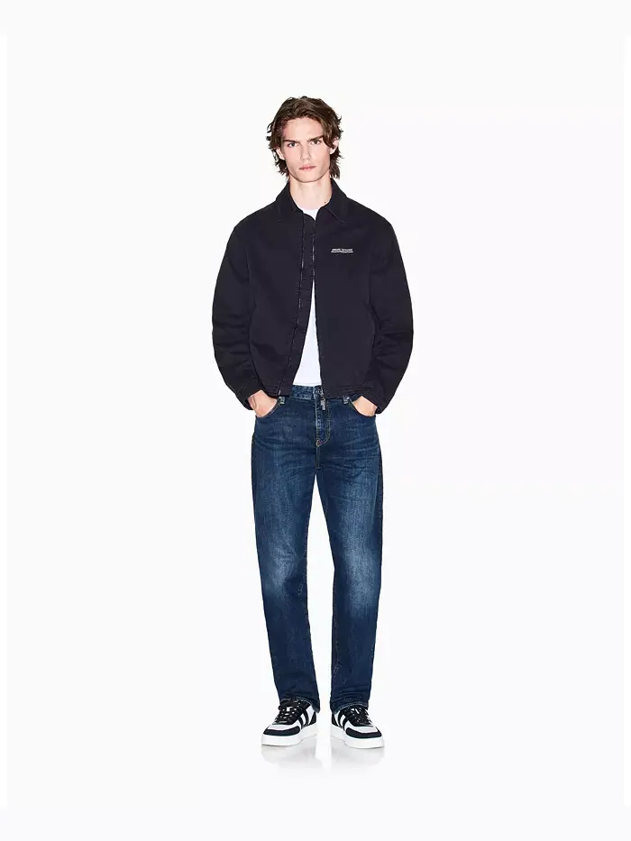 Мужское потертое пальто с принтом A|X Armani Exchange — изображение 2 из 5, синий
