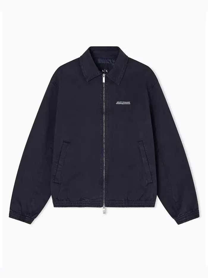 Мужское потертое пальто с принтом A|X Armani Exchange — изображение 3 из 5, синий
