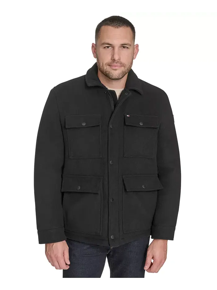Мужская куртка Field из шерстяной смеси Tommy Hilfiger — изображение 1 из 7, черный