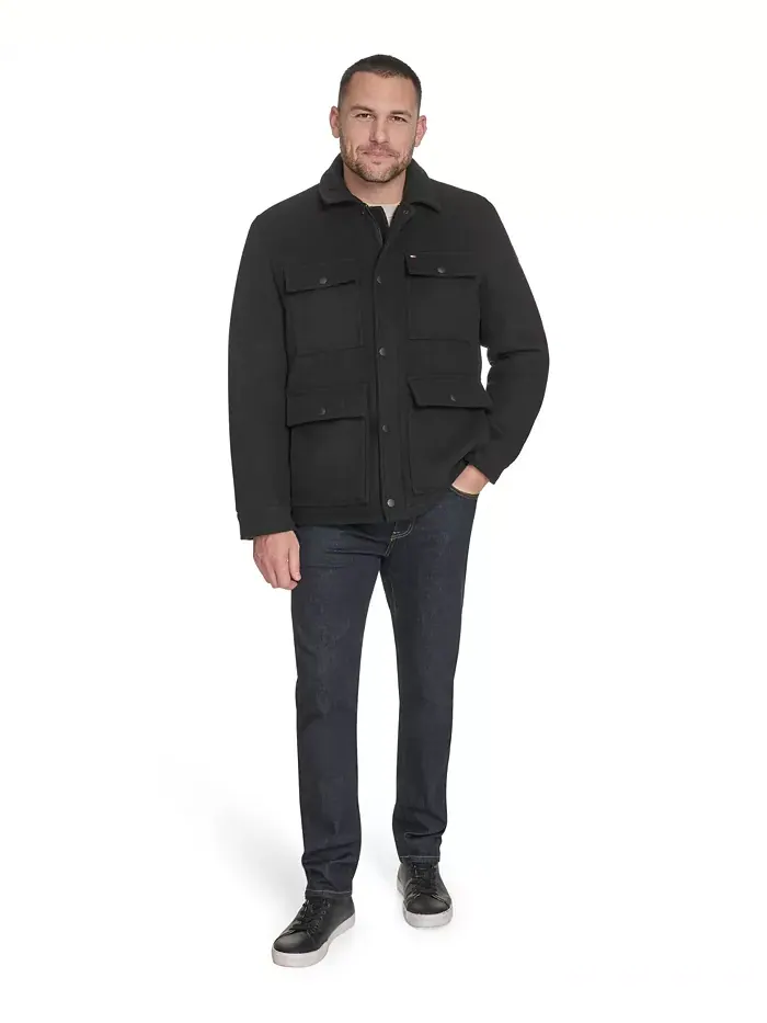 Мужская куртка Field из шерстяной смеси Tommy Hilfiger — изображение 2 из 7, черный