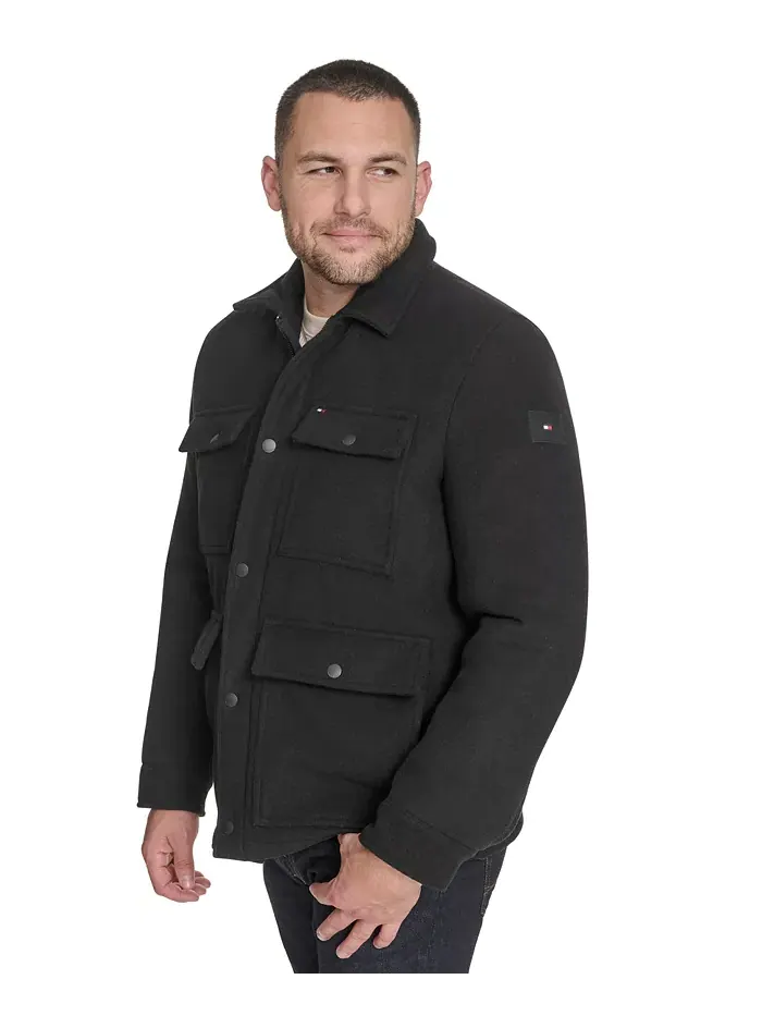 Мужская куртка Field из шерстяной смеси Tommy Hilfiger — изображение 3 из 7, черный
