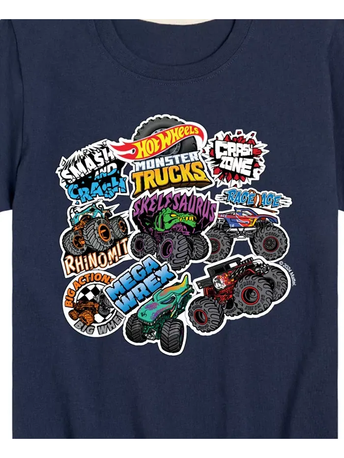 Футболка для мальчиков Toddler Boys с принтом Hot Wheels и наклейками — изображение 3 из 3, синий