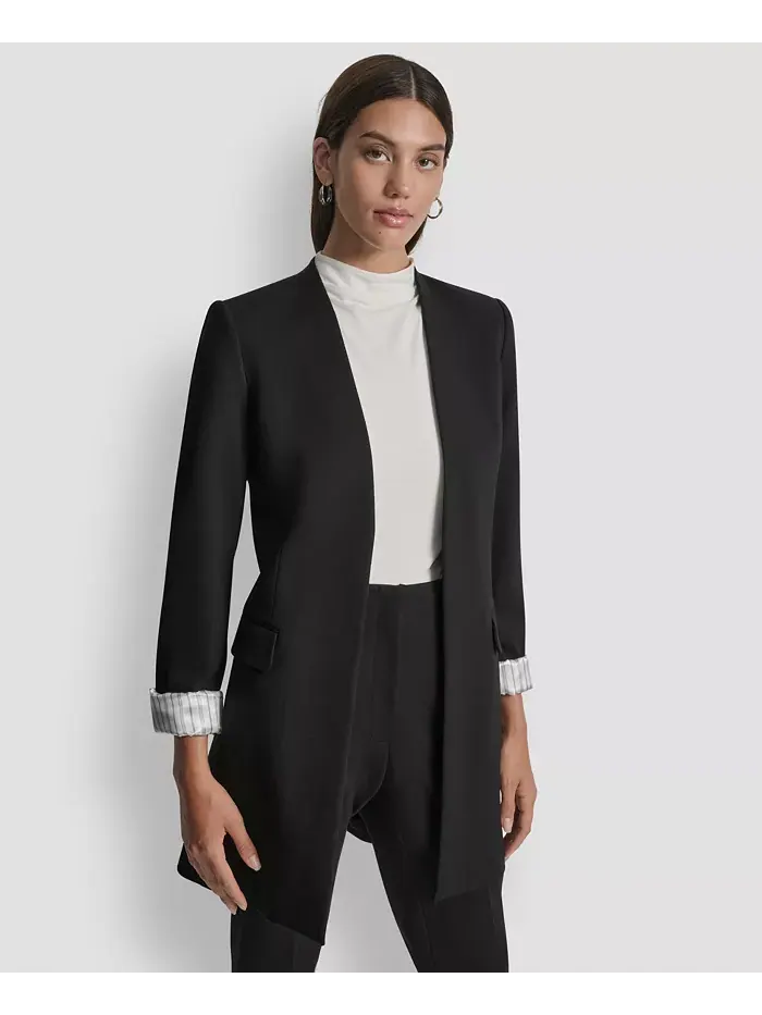 Женская куртка без воротника с открытым передом DKNY