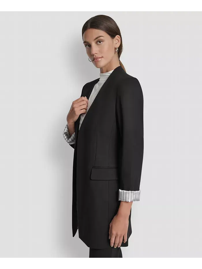 Женская куртка без воротника с открытым передом DKNY — изображение 3 из 5, черный