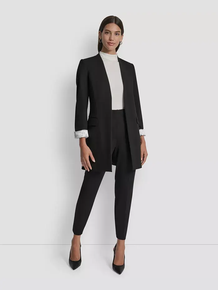 Женская куртка без воротника с открытым передом DKNY — изображение 5 из 5, черный