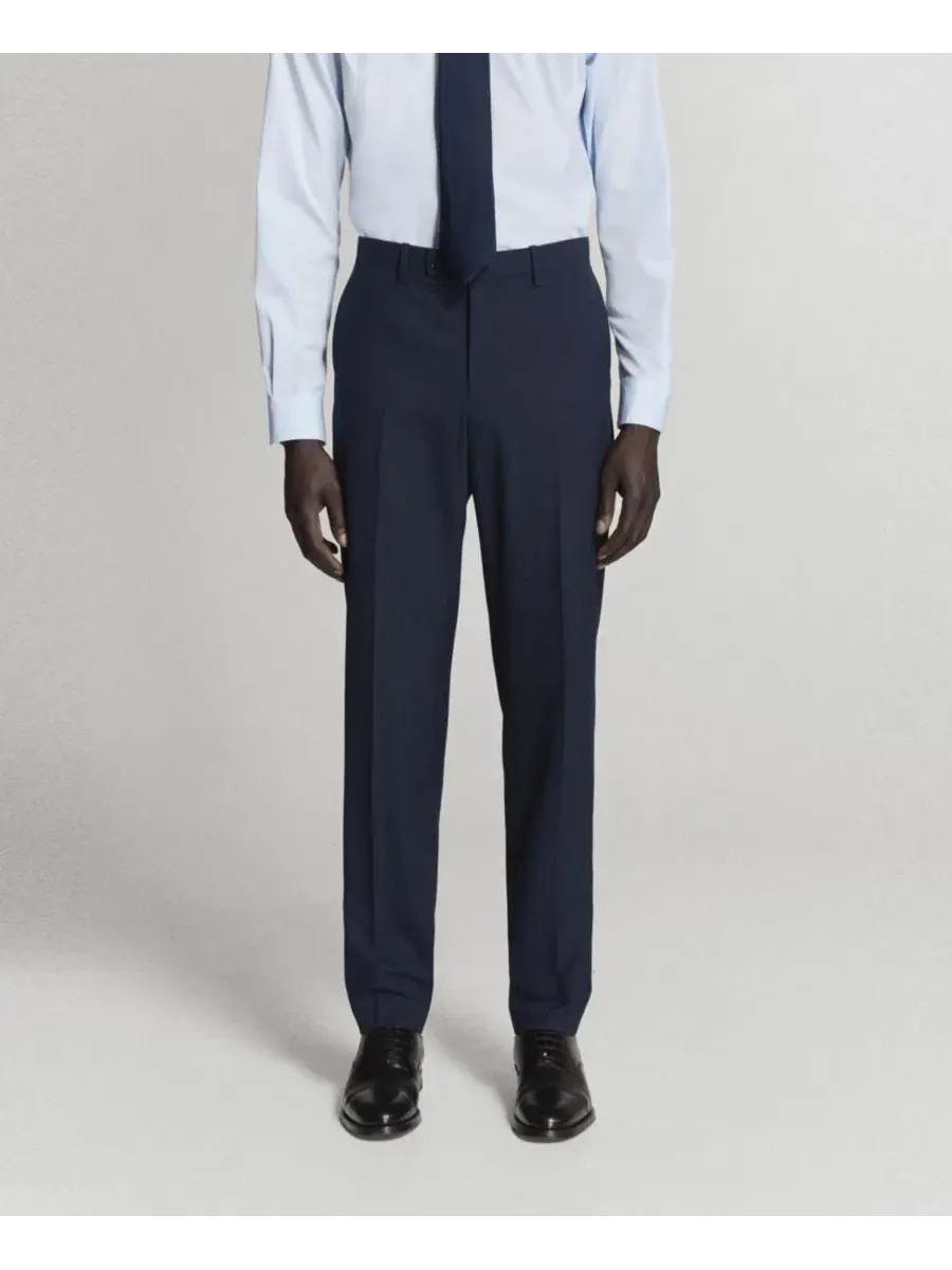 Брюки классические Milan Slim Fit MANGO — изображение 3 из 3, темный темно-синий