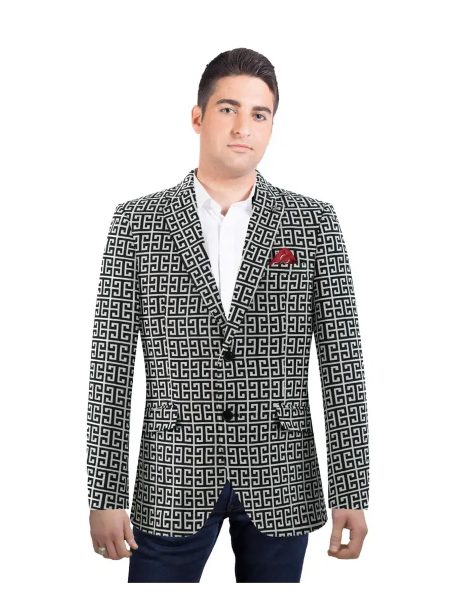Мужской пиджак Slim Fit с логотипом из жаккарда Elie Balleh