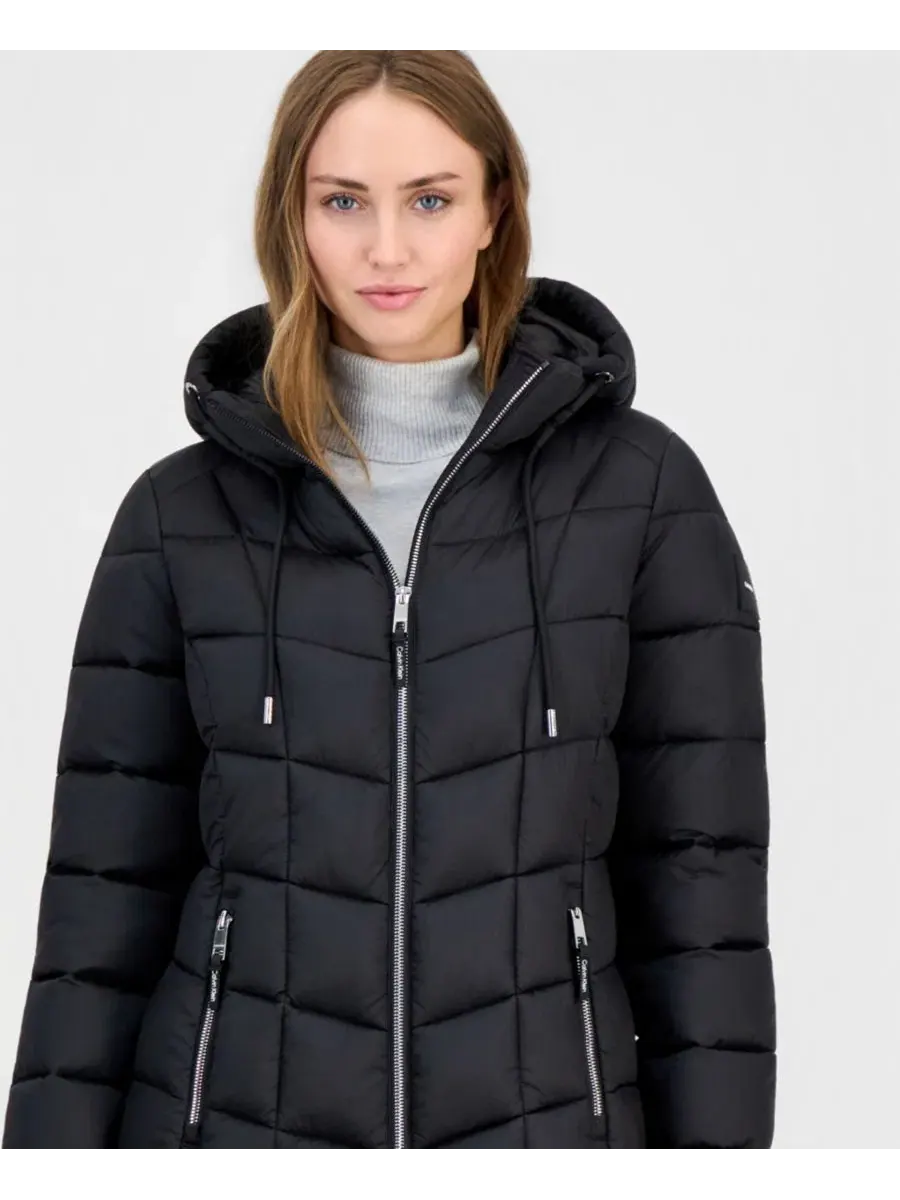 Женская куртка-пуховик с капюшоном Calvin Klein — изображение 3 из 3, черный
