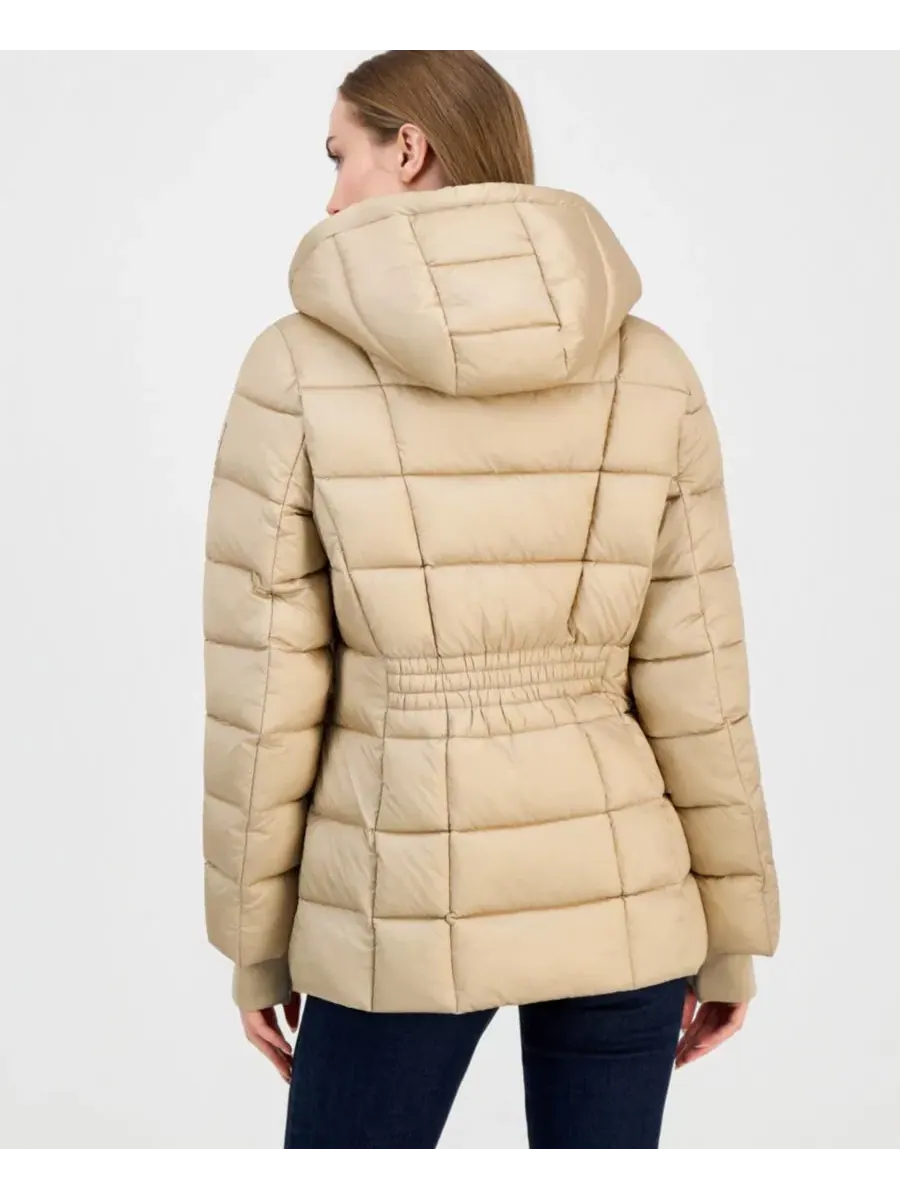 Женская куртка-пуховик с капюшоном и утяжкой Calvin Klein — изображение 2 из 3, белый