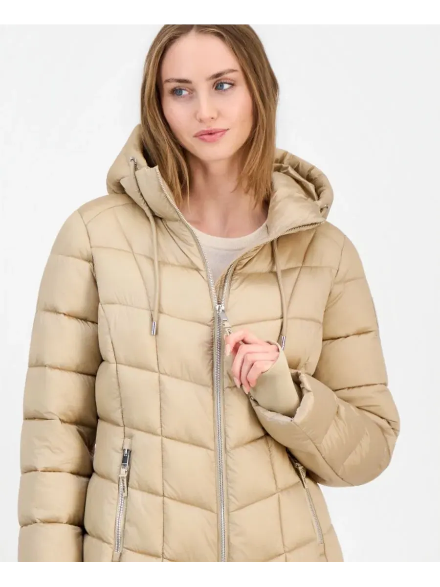 Женская куртка-пуховик с капюшоном и утяжкой Calvin Klein — изображение 3 из 3, белый