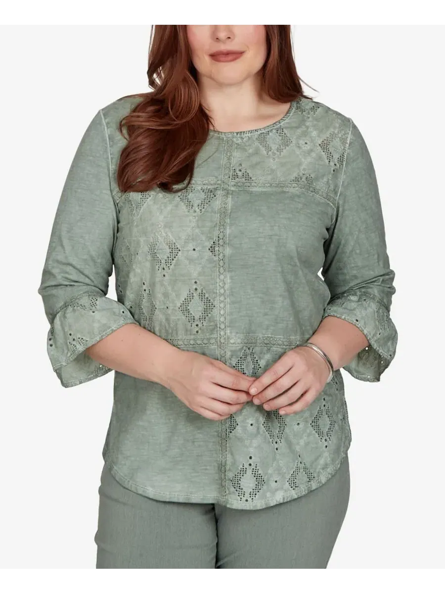 Блузка с цельнокроеными панелями и изогнутым низом Petite Provence Tonal Spliced Patchwork Alfred