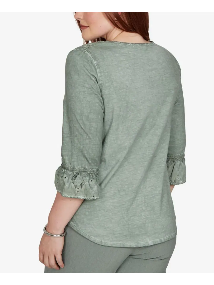 Блузка с цельнокроеными панелями и изогнутым низом Petite Provence Tonal Spliced Patchwork Alfred — изображение 5 из 6