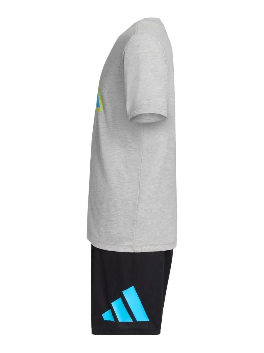 Комплект из футболки и шорт для мальчика, с длинным рукавом, 2 предмета adidas — изображение 4 из 6, серый