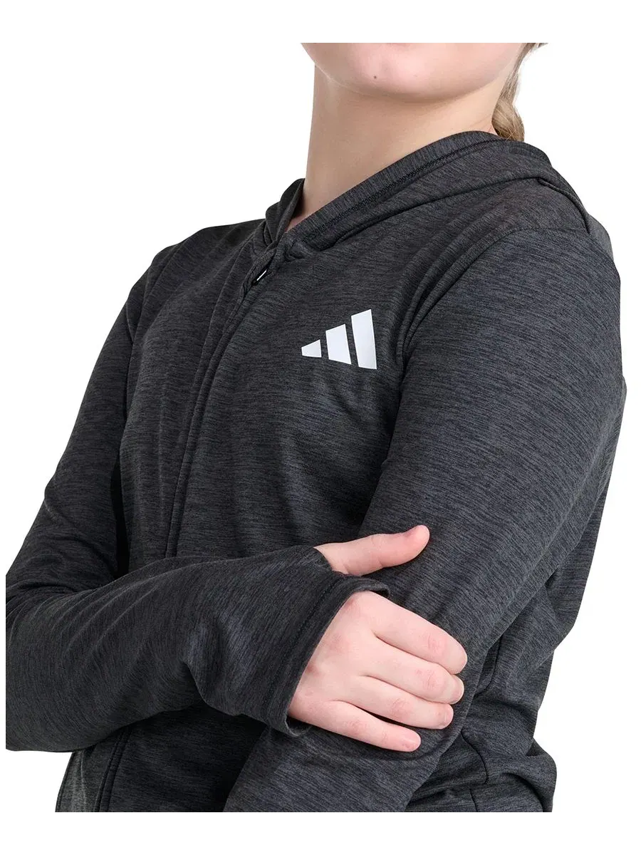 Детская куртка с капюшоном и длинным рукавом adidas — изображение 3 из 4, черный